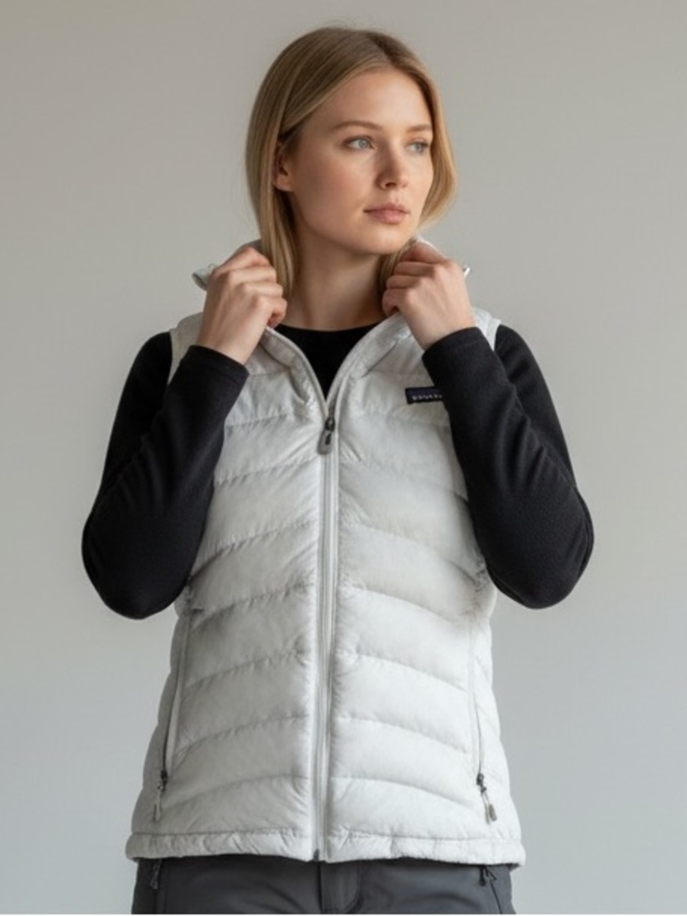 Patagonia Women's, White, Quilted 90% Goose Down Vest